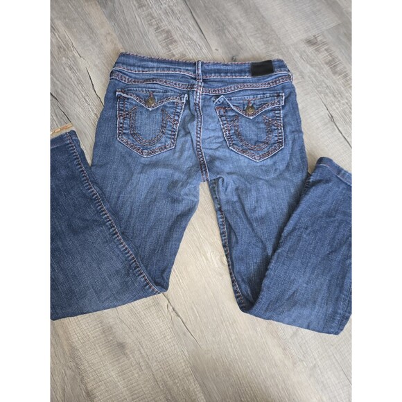 True Religion Cora Mid Rise Straight Dark Blue Jeans size 31 - Picture 6 of 7